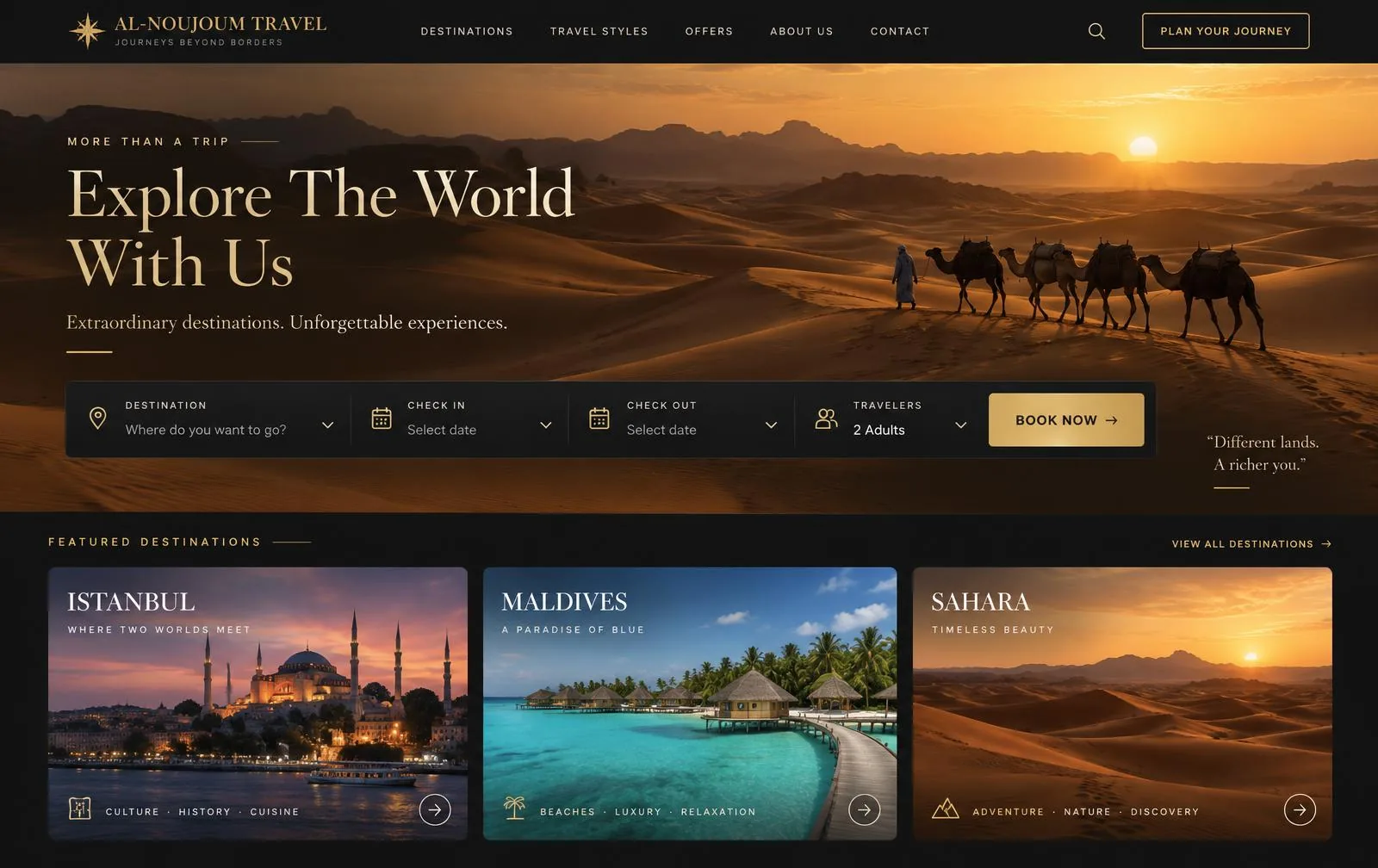 النجوم ترافل — website preview