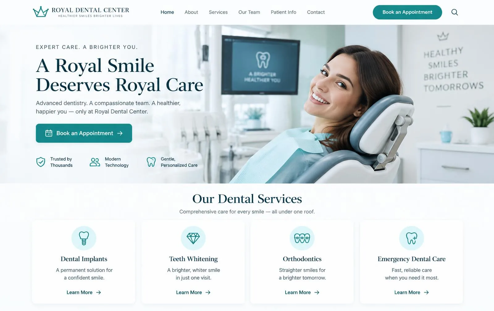 رويال لطب الأسنان — website preview